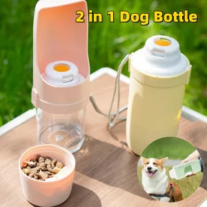 2 In 1 Travel Dog Water Bottle Pet Water Dispenser Feeder Drinking Feeder Dog Outing Water Feeder Pets Outdoor Portable Cup Pet Products