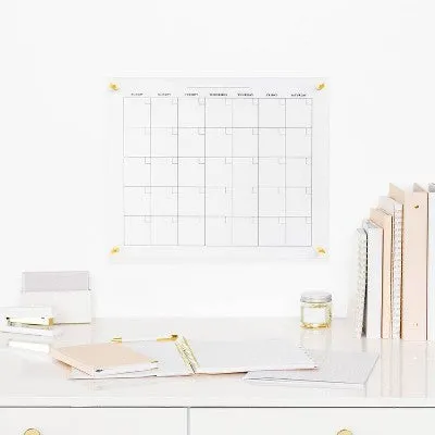 20"x16" Glass Dry Erase Calendar - Sugar Paper Essentials