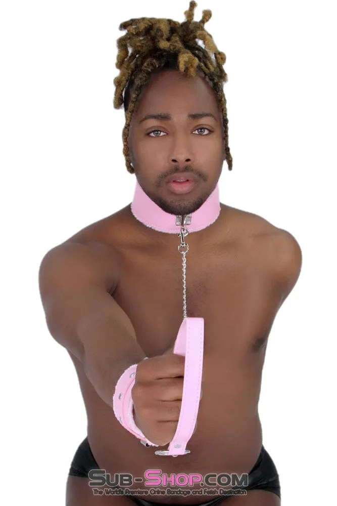 2785MQ-SIS      Sissy Pink Handle Chained Bondage Leash