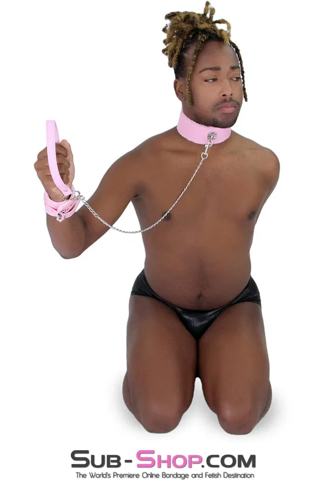 2785MQ-SIS      Sissy Pink Handle Chained Bondage Leash