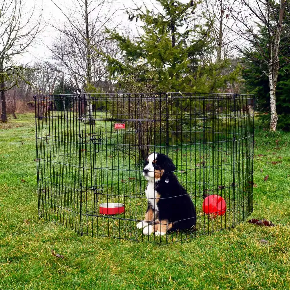 36 In. High Heavy Duty Dog Exercise Pen with Stakes