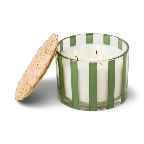 Al Fresco Striped Glass Candle