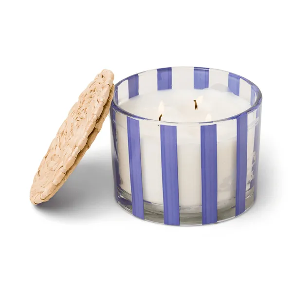 Al Fresco Striped Glass Candle