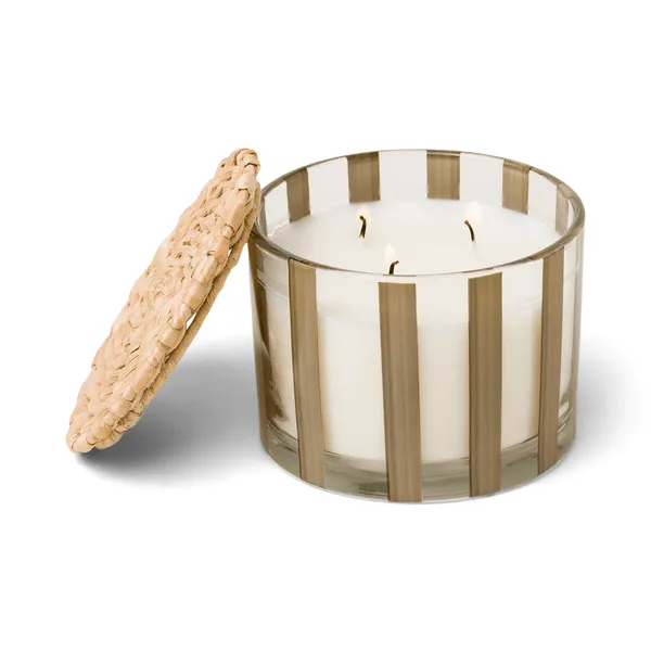 Al Fresco Striped Glass Candle