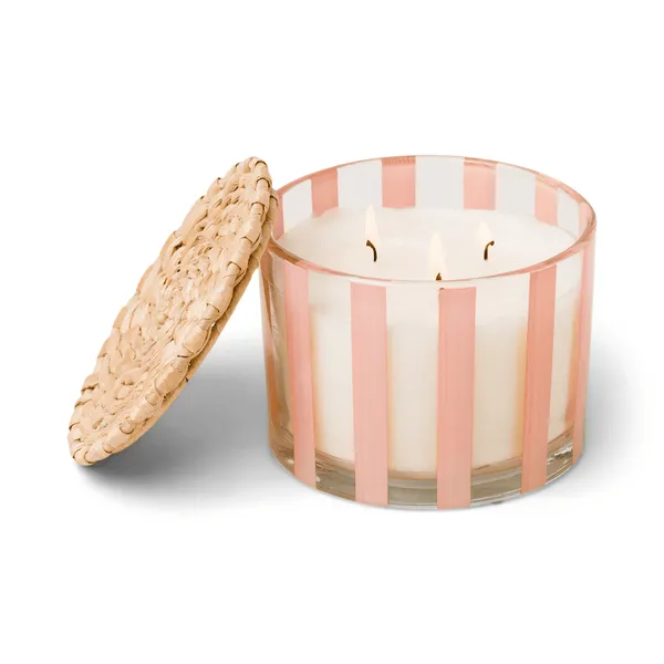 Al Fresco Striped Glass Candle