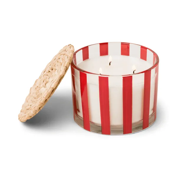 Al Fresco Striped Glass Candle