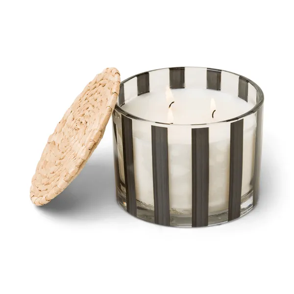 Al Fresco Striped Glass Candle