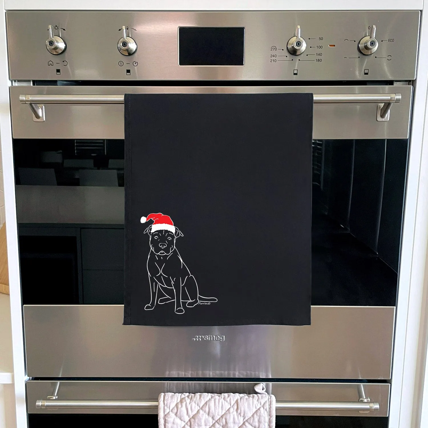 American Staffordshire Terrier Christmas Edition Tea Towel