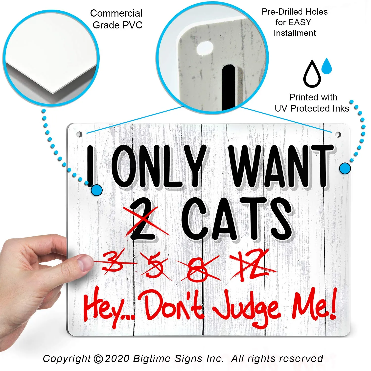 Bigtime Signs I Only Want Cats - Funny Farm, Home, Kitchen, Outdoor, Kitten and House