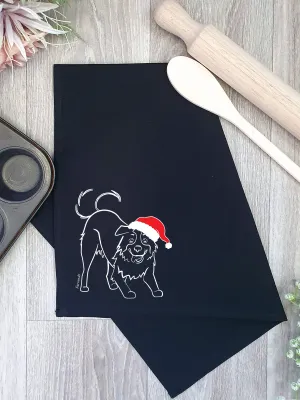 Border Collie Christmas Edition Tea Towel