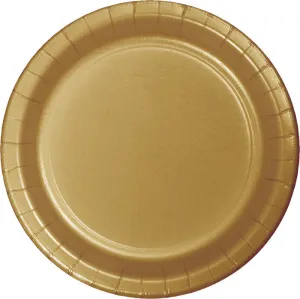 Bulk Glittering Gold Sturdy Style Paper Banquet Plates 10.25 inch (240 per Case)