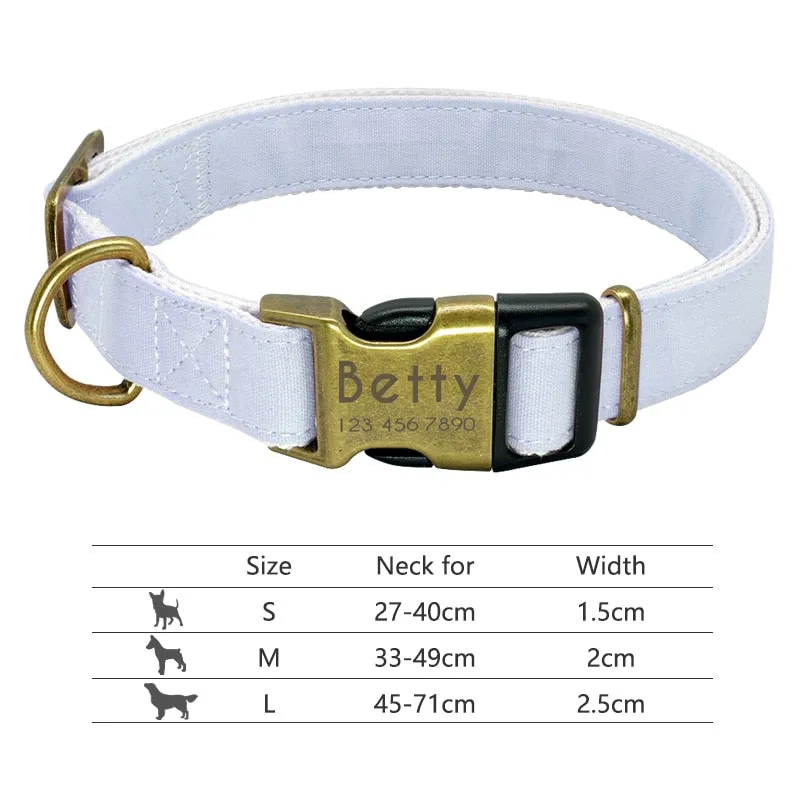 Custom Nylon Dog Collar with Engraved ID Reflective Tag