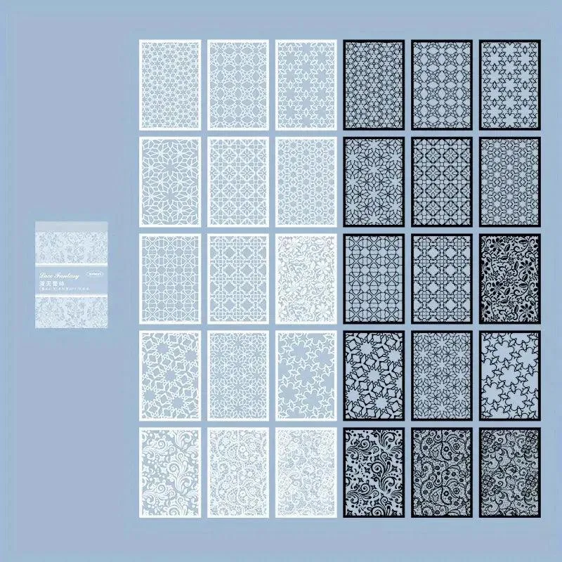 Elegant Lace Frame Stickers – 30pcs Pack