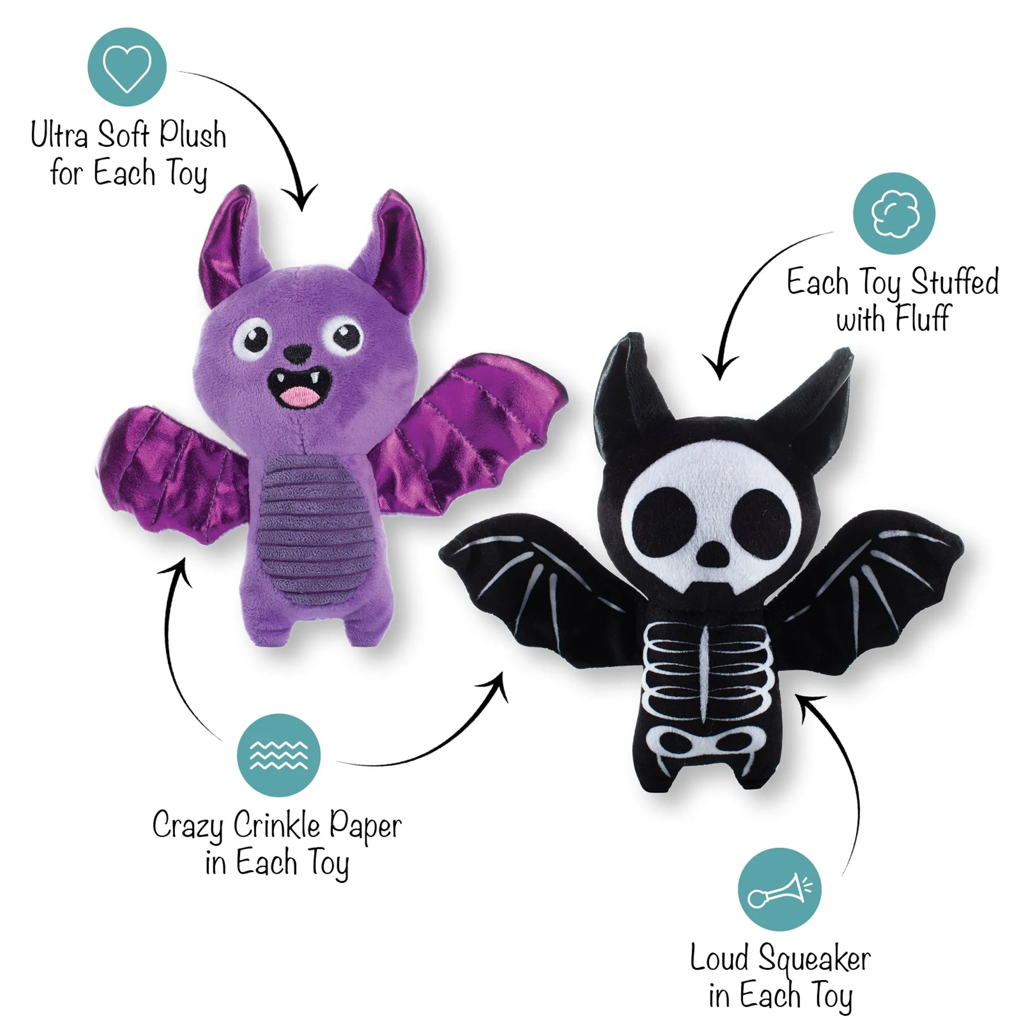 Fringe Bat to the Bone Dog Toys