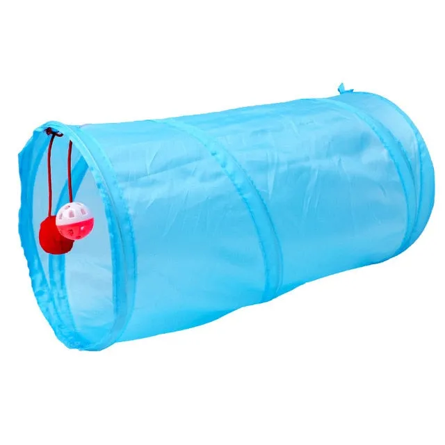 Funny Pet Cat Tunnel 2/3/4 Holes Play Tubes Balls Collapsible Crinkle Kitten Toys Puppy Ferrets Rabbit Play Dog Tunnel Tubes