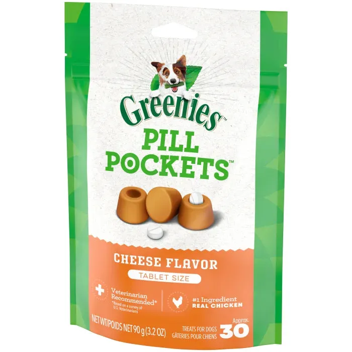 GREENIES Cheese Flavored Tablet Pill Pockets, 30 Count