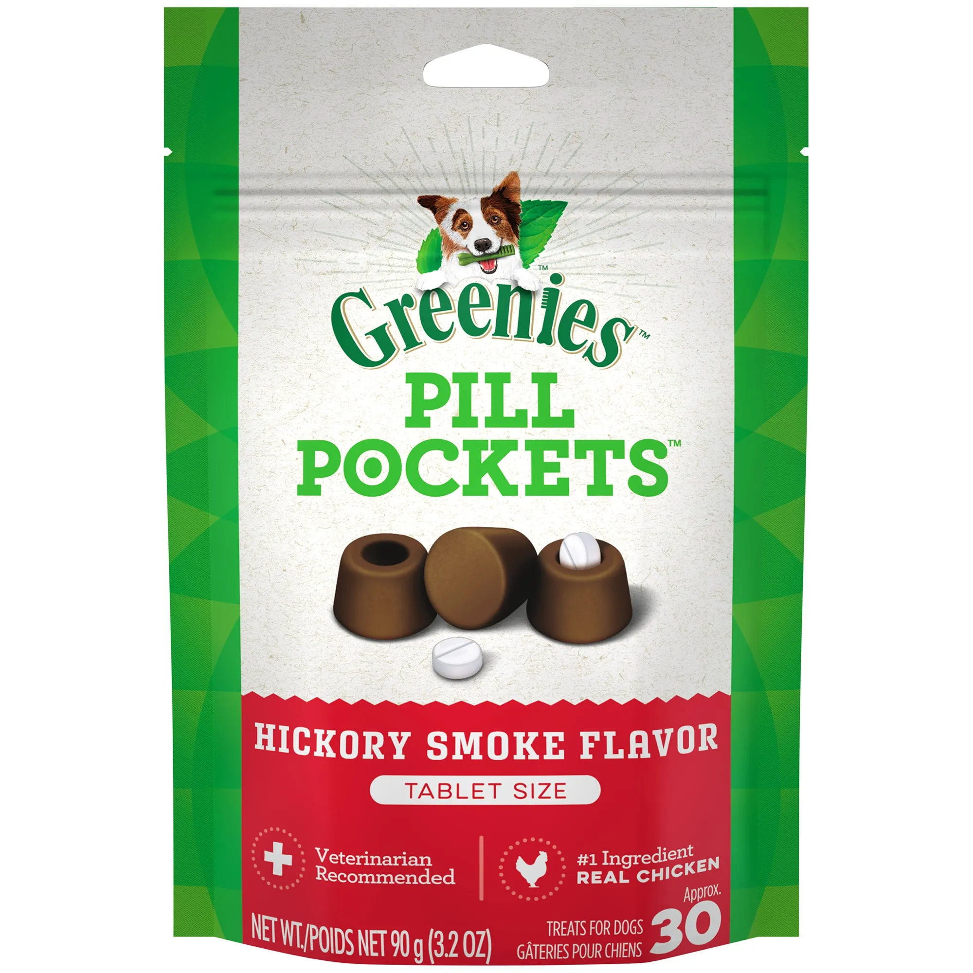 GREENIES Hickory Smoke Flavored Tablet Pill Pockets, 30 Count