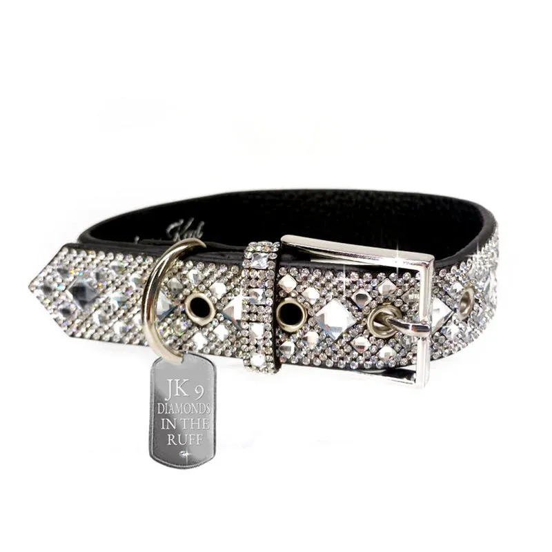 Jacqueline Kent Collection, JKDC102.SI Diamond in the Ruff Pink Dog Collar, Medium