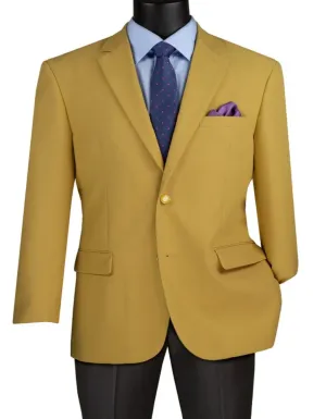 Mens Classic Fit Poplin Club Sport Coat Gold Blazer