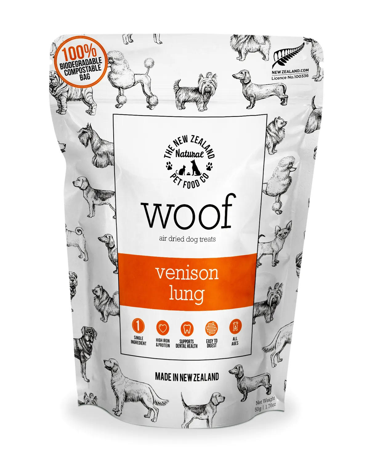 NZ Natural Woof Air-dried Venison Lung