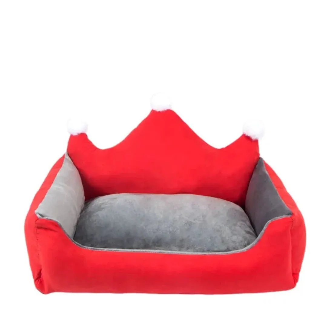 PetAffairs Washable And Soft Plush Crown Pet Bed