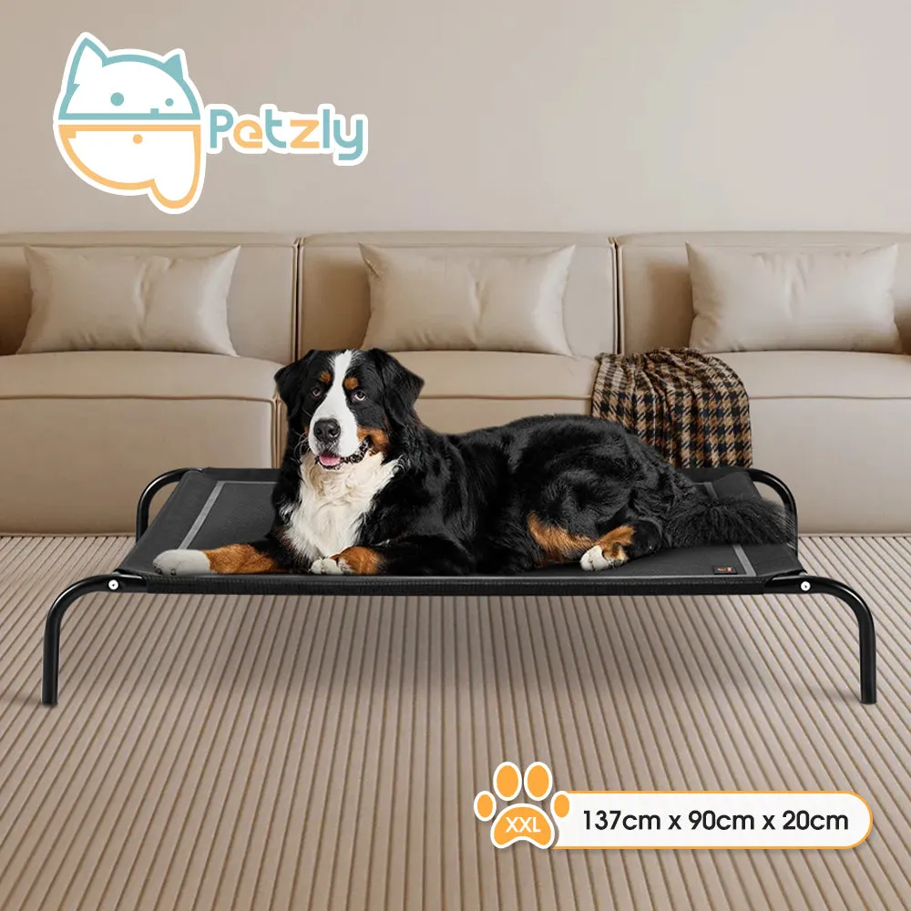 Petzly Cooling Elevated Pet Dog Bed for Large Dog Washable Breathable Mesh