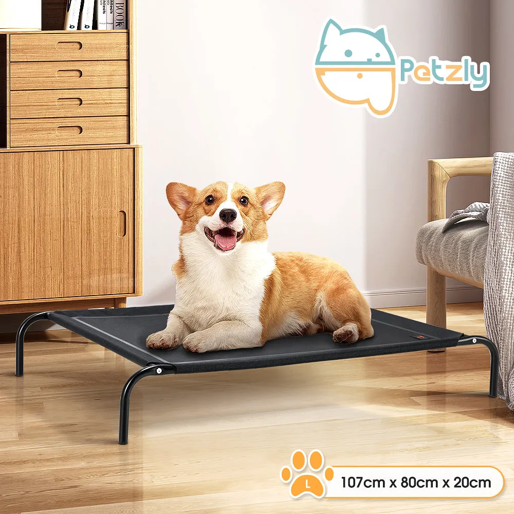 Petzly Cooling Elevated Pet Dog Bed for Large Dog Washable Breathable Mesh