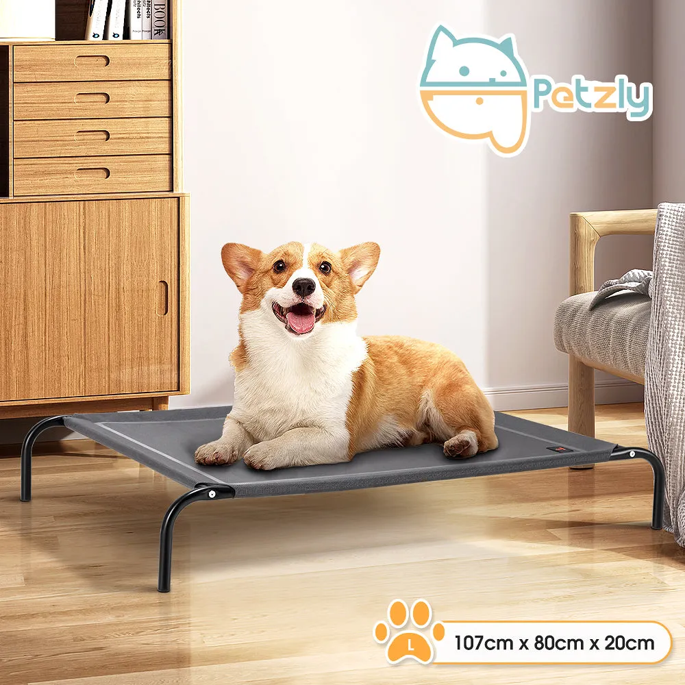 Petzly Cooling Elevated Pet Dog Bed for Large Dog Washable Breathable Mesh