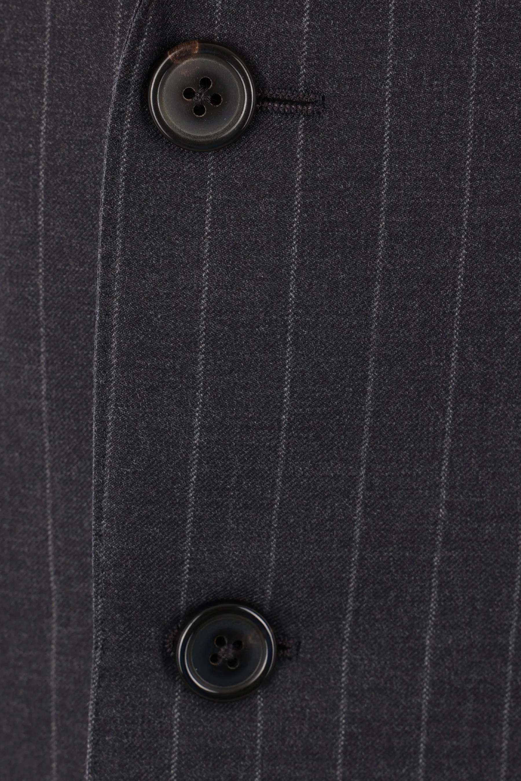 Pinstriped Wool Single-Breasted Jacket