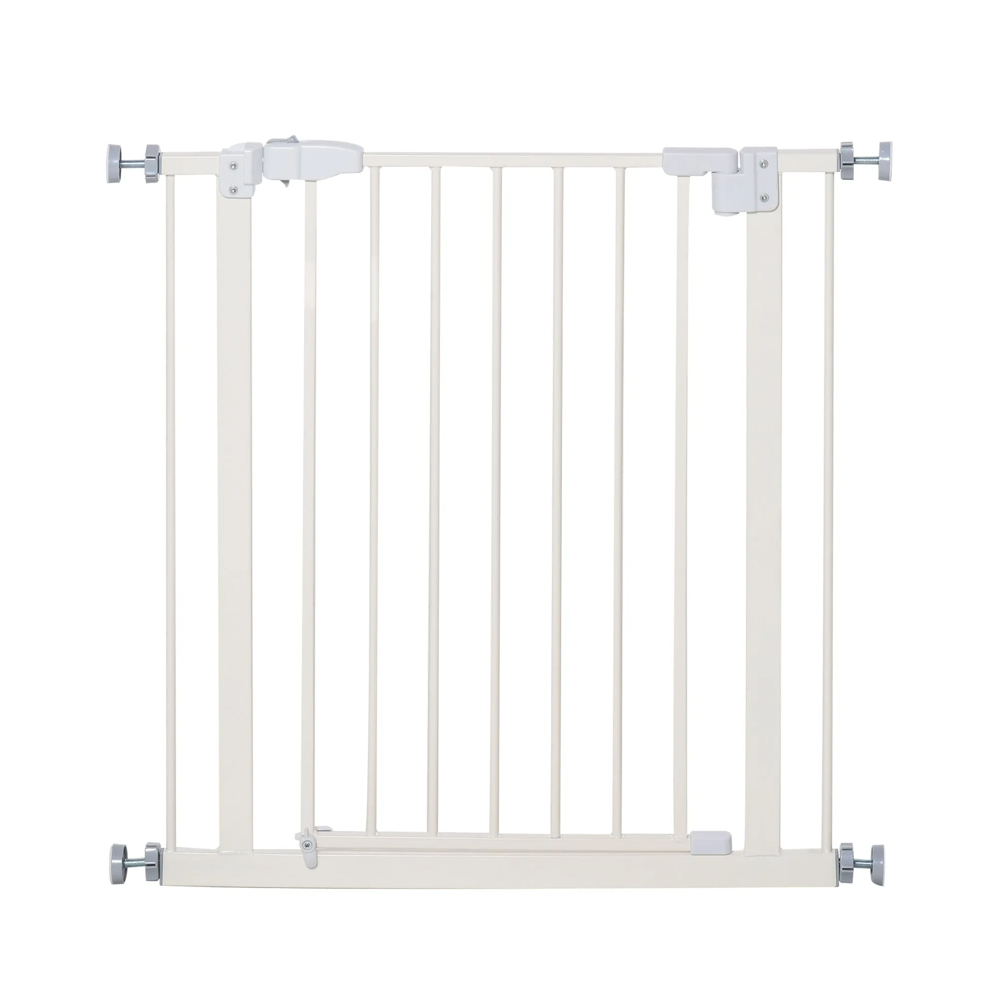 Pressure Fit Safety Gate, Adjustable Dog Gate, Pet Barrier for for Doorways, Staircases and Hallways with Auto Close, Double Locking, Opening 74-80cm, White