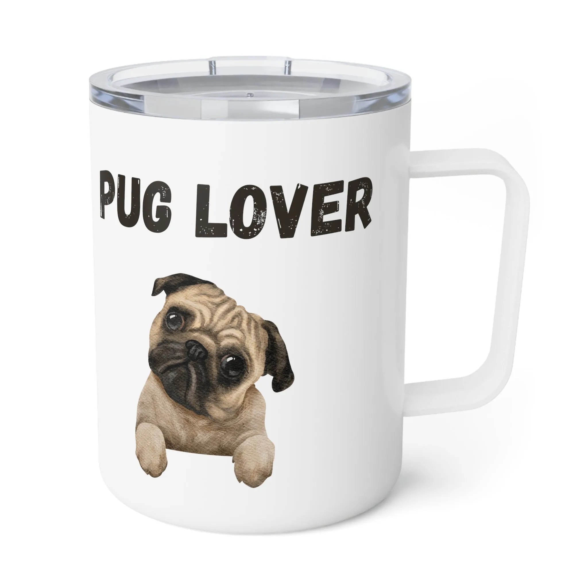 Pug Lover Insulated Coffee Mug, 10oz  for hot and cold drinks