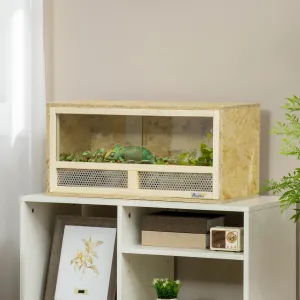 Reptile Terrarium Vivarium, Climbing Pet Containers, Reptile Habitat with Sliding Doors, Breathable Mesh, Easy to Install, for Lizards