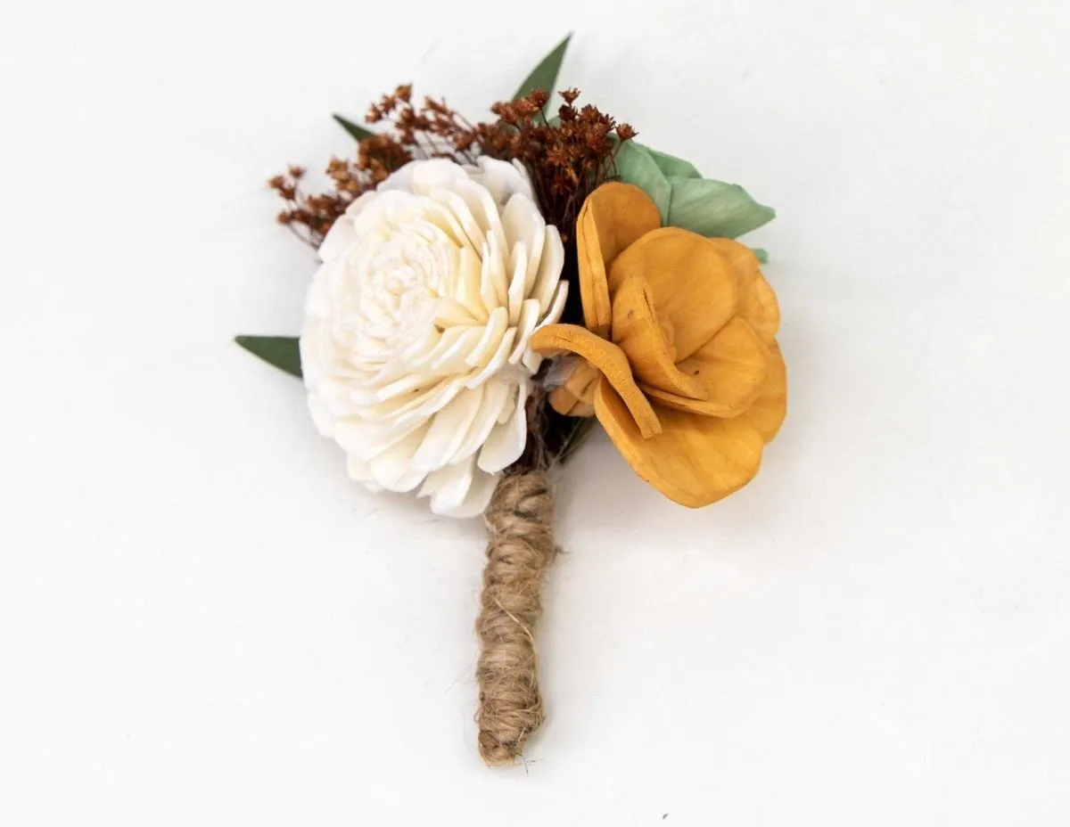 Rustic Chic Boutonniere (Set of 3)