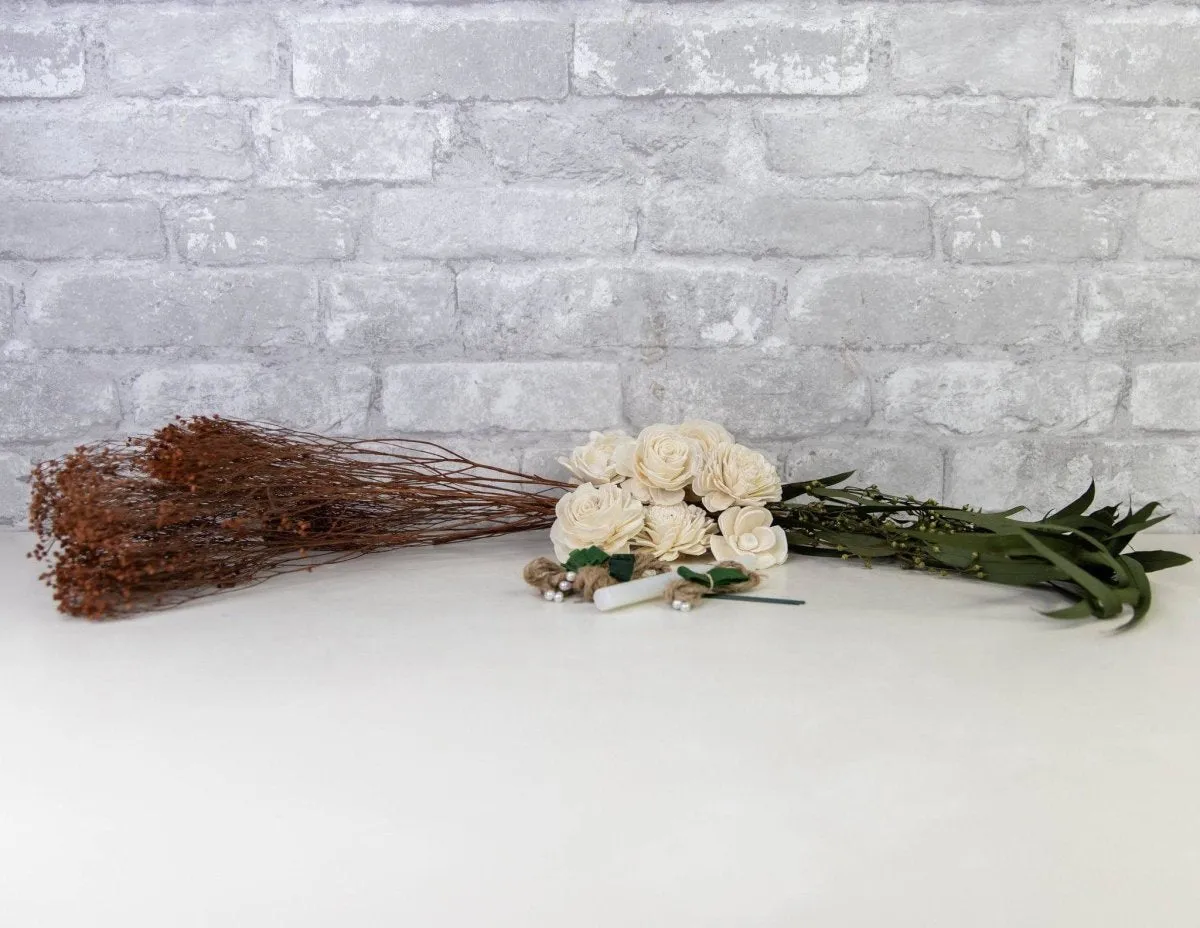 Rustic Chic Boutonniere (Set of 3)