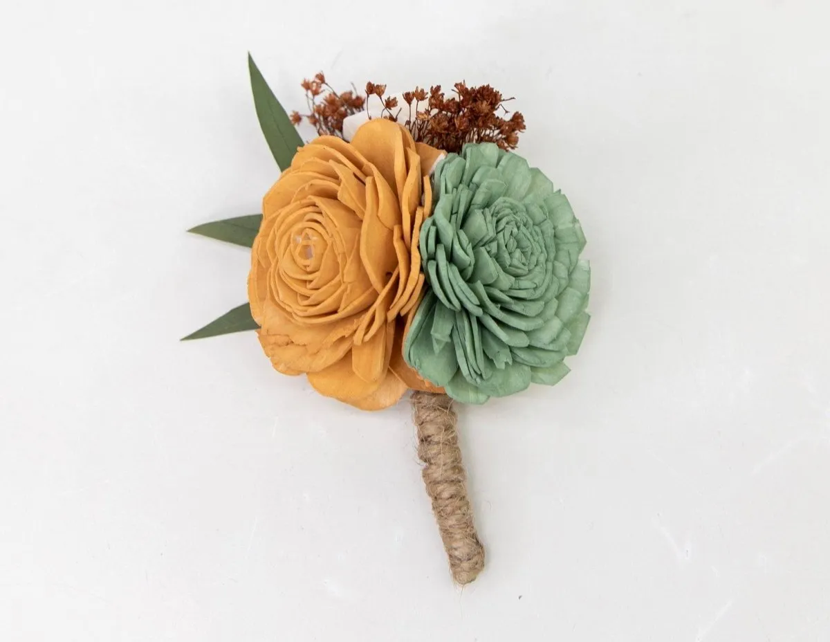 Rustic Chic Boutonniere (Set of 3)