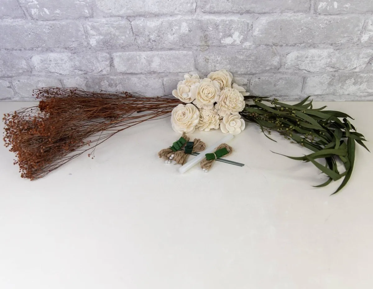 Rustic Chic Boutonniere (Set of 3)