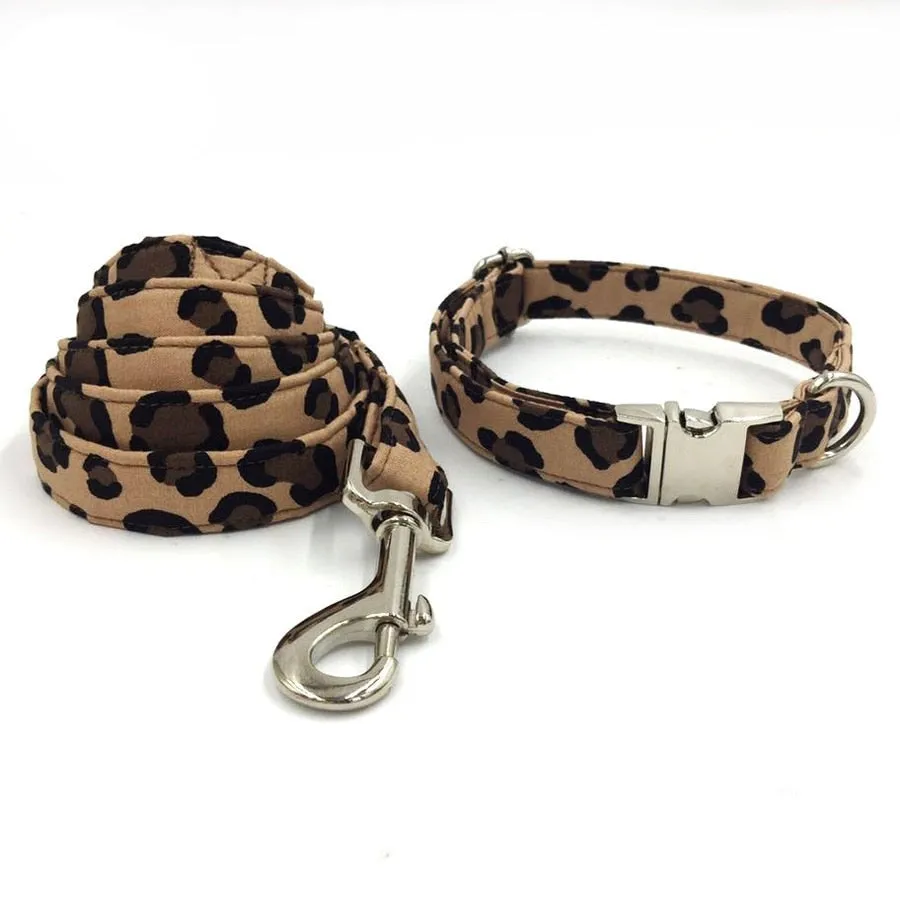 TEEK - Print Dog Collar and Lead Set with Bow Tie