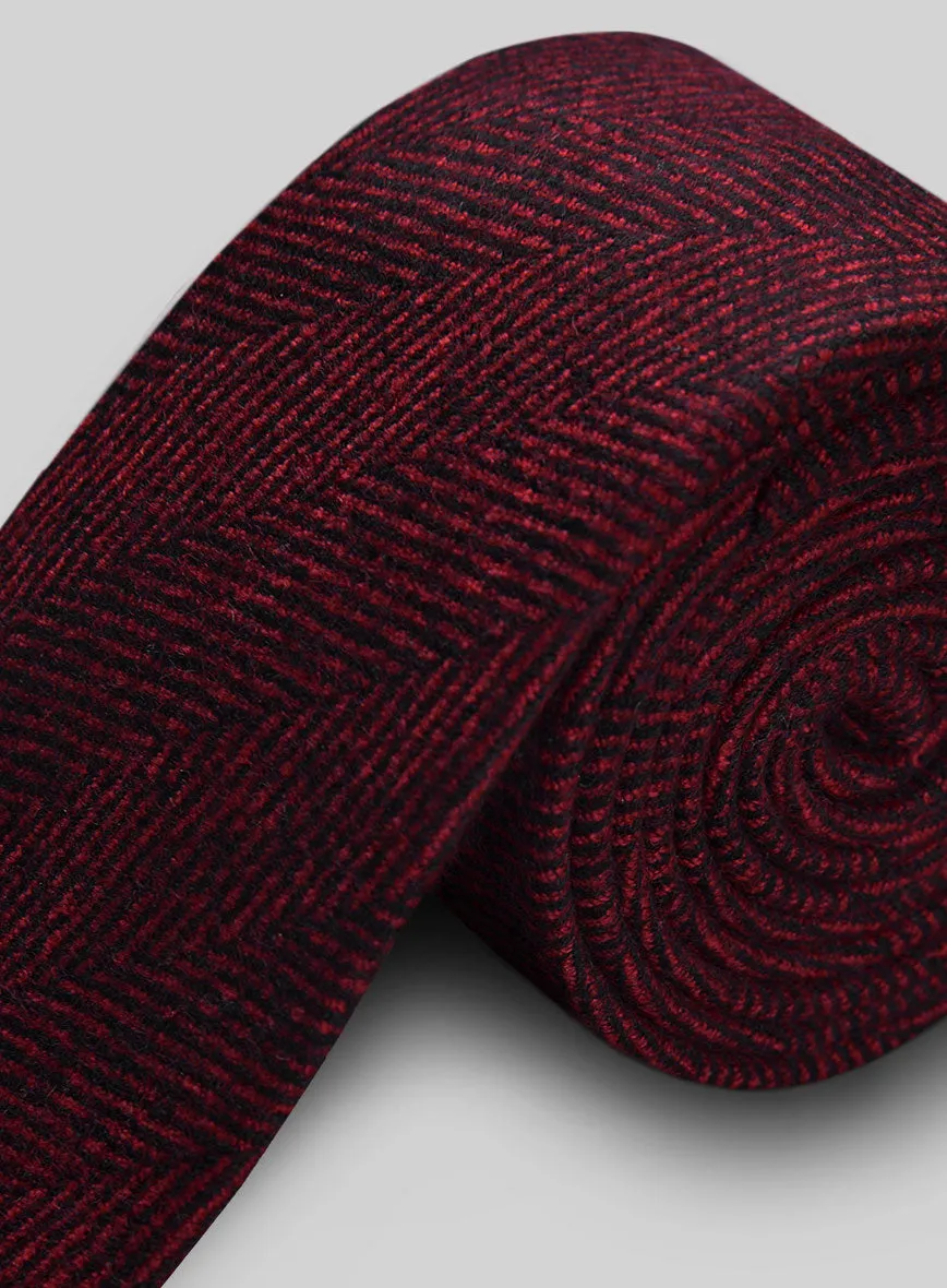 Tweed Tie - Naples Wide Herringbone Mahogany