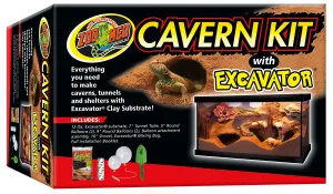 Zoo Med Cavern Kit with Excavator Clay Burrowing Substrate